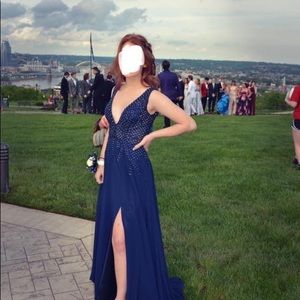 Formal gown. Size 3. Navy blue.